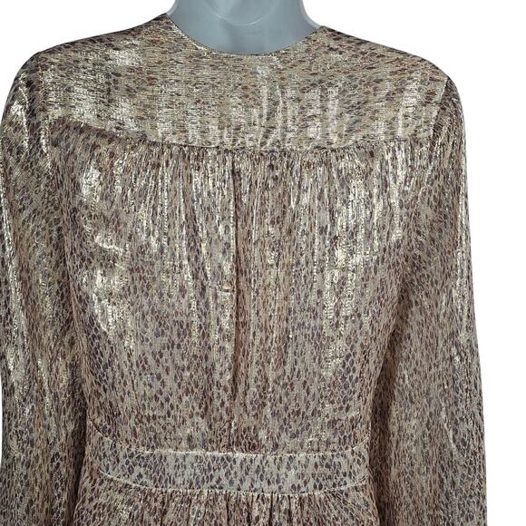 Ramy Brook New York Amalia Plunging Metallic and Silk Cocktail Dress Size 00 - Picture 13 of 15